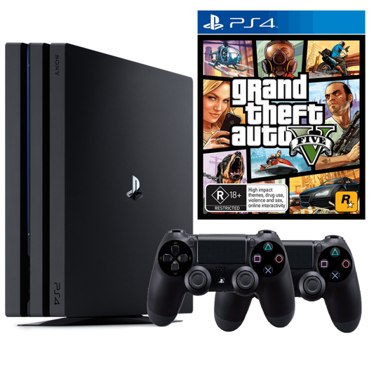 Consola Sony PlayStation 4 PRO PS4 1TB + 2 Controllere + GTA5  Refurbished