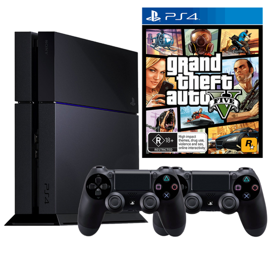 Consola Sony PlayStation 4 PS4 1TB + 2 controllere + GTA 5  Refurbished