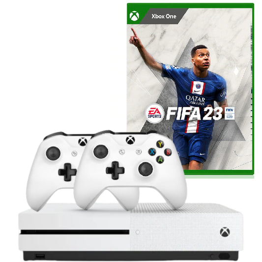 Consola MICROSOFT Xbox One S 500gb , ALB + 2 Controllere + FIFA 23 Refurbished